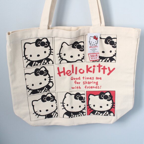 Sanrio 2022 Hello Kitty Shoulder Tote Block Design New - Picture 2 of 2